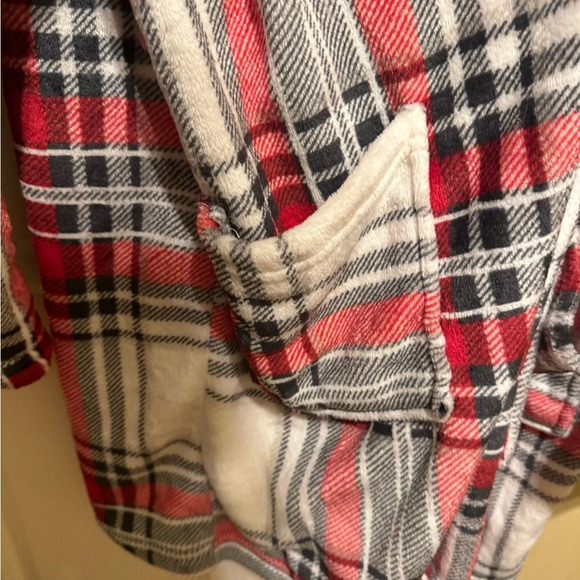 Mythology White Red Black Plaid Robe (Missing Belt) Sz One Size Fits Most - Picture 6 of 10